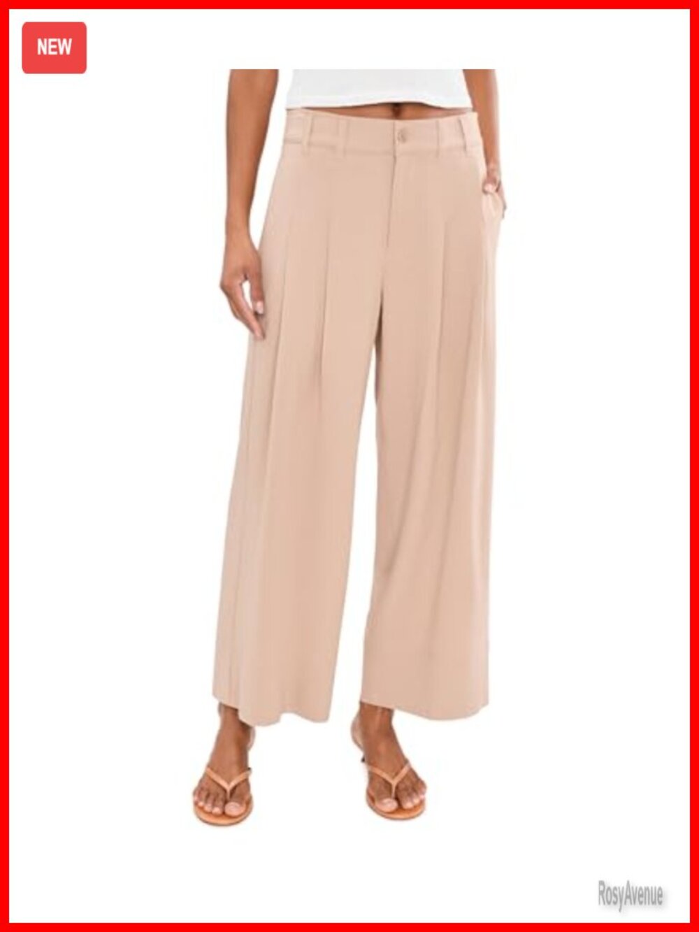 High-Rise Pleated Wide Leg Crop Trouser 27" Inseam